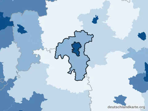 Vorschau: Bevölkerungsdichte vom Landkreis Würzburg