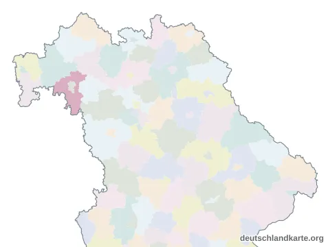 Karte: Landkreis Würzburg in Bayern