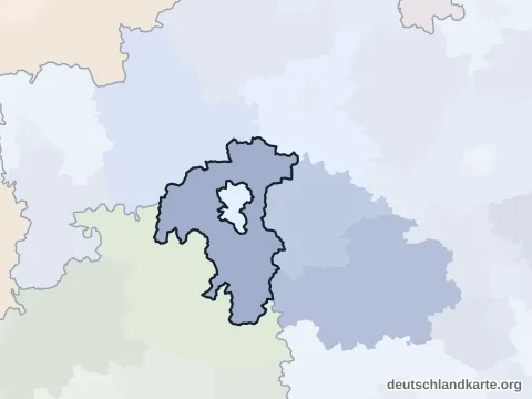 Vorschau: Nachbarkreiskarte vom Landkreis Würzburg