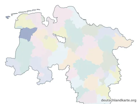 Karte: Landkreis Leer in Niedersachsen
