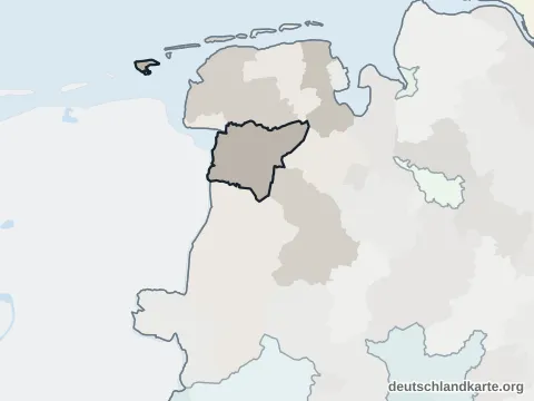 Vorschau: Nachbarkreiskarte vom Landkreis Leer