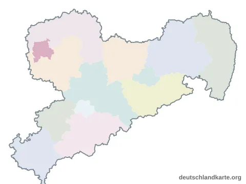 Vorschau: Karte im Bundesland von der kreisfreien Stadt Leipzig