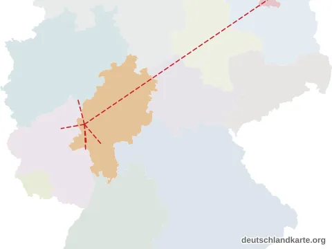 Vorschau: Entfernungskarte vom Landkreis Limburg-Weilburg