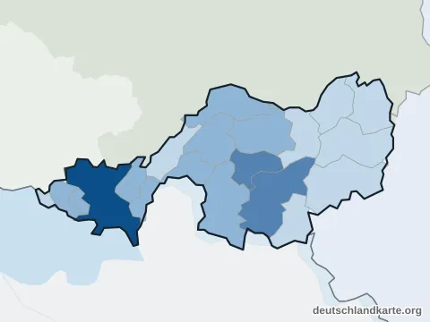 Vorschau: Einwohnerkarte vom Landkreis Lindau (Bodensee)