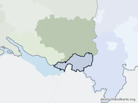 Vorschau: Nachbarkreiskarte vom Landkreis Lindau (Bodensee)