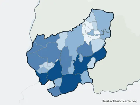 Vorschau: Einwohnerkarte vom Landkreis Lörrach