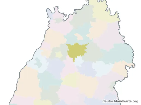 Vorschau: Karte im Bundesland vom Landkreis Ludwigsburg