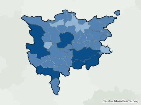 Vorschau: Einwohnerkarte vom Landkreis Ludwigsburg