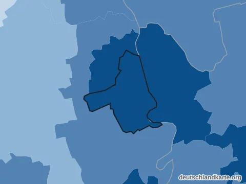 Vorschau: Bevölkerungsdichte von der kreisfreien Stadt Ludwigshafen am Rhein