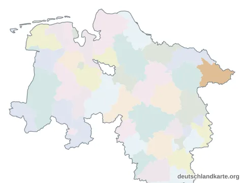 Vorschau: Karte im Bundesland vom Landkreis Lüchow-Dannenberg