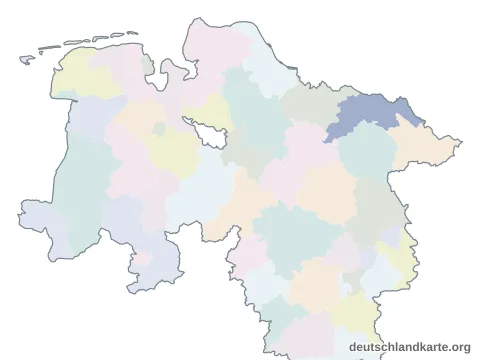 Vorschau: Karte im Bundesland vom Landkreis Lüneburg