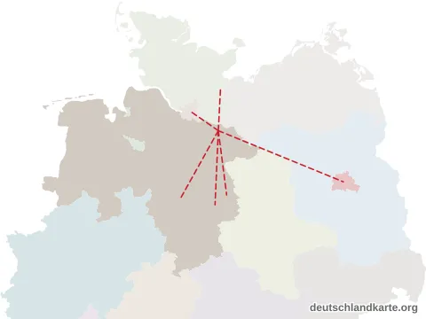 Vorschau: Entfernungskarte vom Landkreis Lüneburg