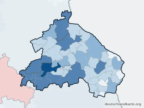 Vorschau: Einwohnerkarte vom Landkreis Märkisch-Oderland