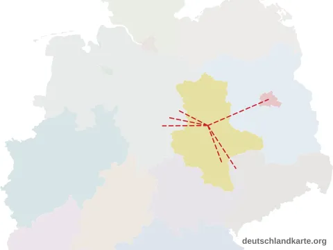 Vorschau: Entfernungskarte von der kreisfreien Stadt Magdeburg
