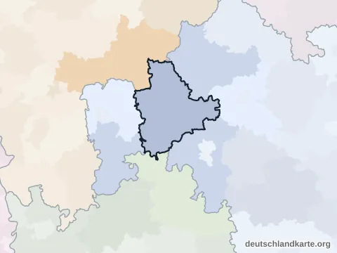 Vorschau: Nachbarkreiskarte vom Landkreis Main-Spessart