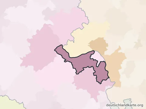 Vorschau: Nachbarkreiskarte vom Landkreis Mainz-Bingen