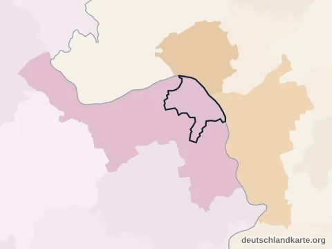Vorschau: Nachbarkreiskarte von der kreisfreien Stadt Mainz