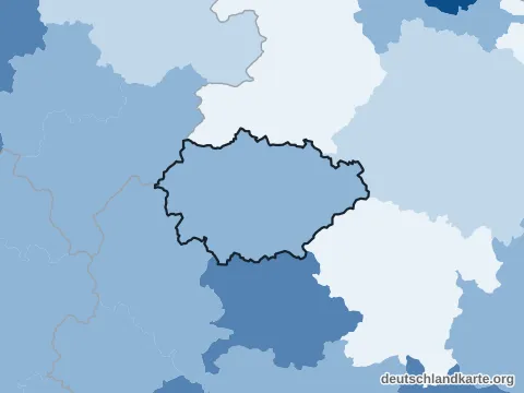 Vorschau: Bevölkerungsdichte vom Landkreis Marburg-Biedenkopf