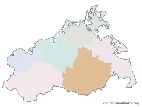 Karte im Bundesland: Landkreis Mecklenburgische Seenplatte