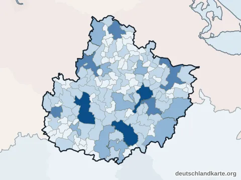 Einwohnerkarte: Landkreis Mecklenburgische Seenplatte
