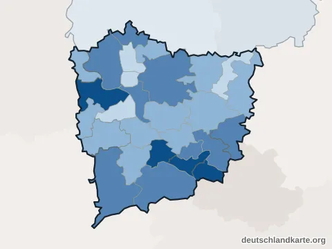 Vorschau: Einwohnerkarte vom Landkreis Meißen