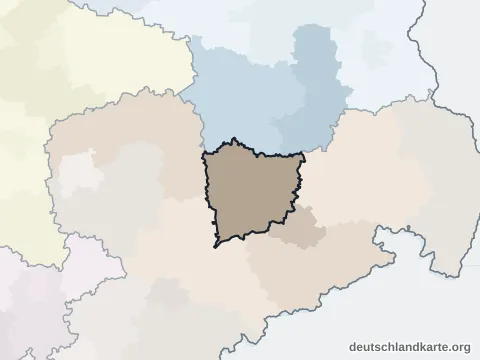 Vorschau: Nachbarkreiskarte vom Landkreis Meißen