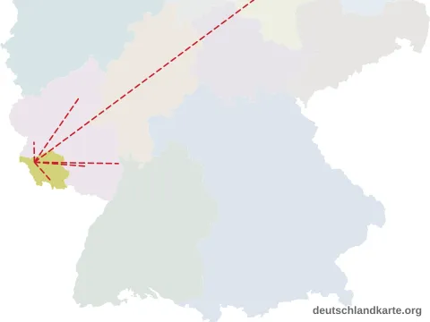 Entfernungskarte: Landkreis Merzig-Wadern