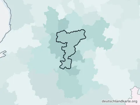 Vorschau: Nachbarkreiskarte vom Kreis Mettmann