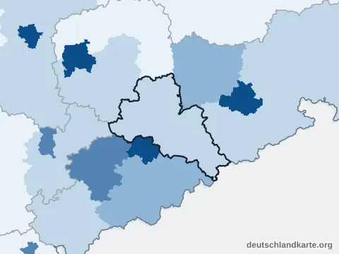 Vorschau: Bevölkerungsdichte vom Landkreis Mittelsachsen
