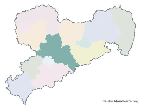Vorschau: Karte im Bundesland vom Landkreis Mittelsachsen