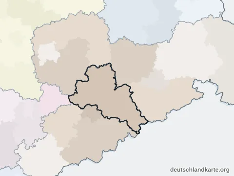 Vorschau: Nachbarkreiskarte vom Landkreis Mittelsachsen