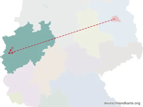 Vorschau: Entfernungskarte von der kreisfreien Stadt Mönchengladbach