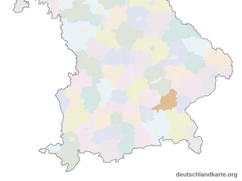 Vorschau: Karte im Bundesland vom Landkreis Mühldorf a.Inn