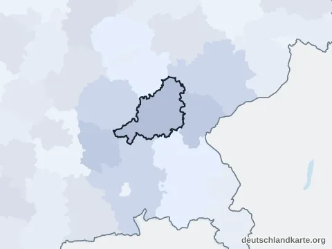 Vorschau: Nachbarkreiskarte vom Landkreis Mühldorf a.Inn