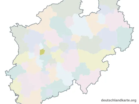 Vorschau: Karte im Bundesland von der kreisfreien Stadt Mülheim an der Ruhr
