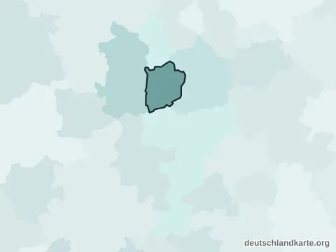 Vorschau: Nachbarkreiskarte von der kreisfreien Stadt Mülheim an der Ruhr