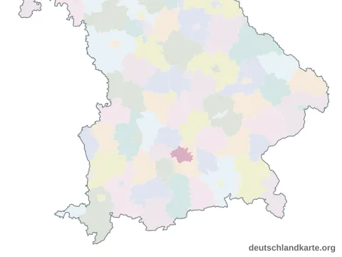 Vorschau: Karte im Bundesland von der kreisfreien Stadt München