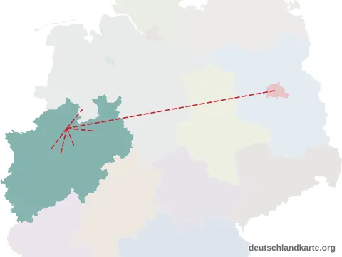 Vorschau: Entfernungskarte von der kreisfreien Stadt Münster