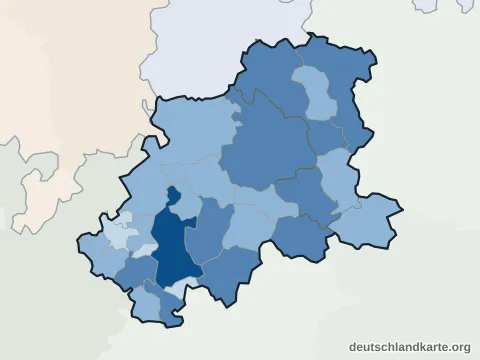 Vorschau: Einwohnerkarte vom Neckar-Odenwald-Kreis