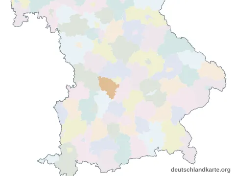 Vorschau: Karte im Bundesland vom Landkreis Neuburg-Schrobenhausen