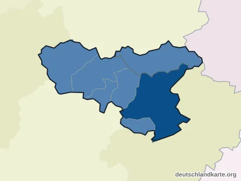 Vorschau: Einwohnerkarte vom Landkreis Neunkirchen