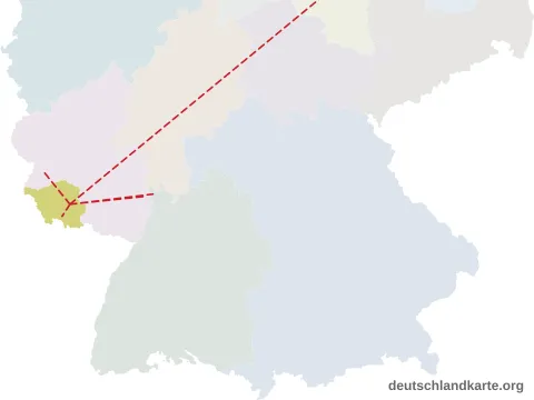 Vorschau: Entfernungskarte vom Landkreis Neunkirchen