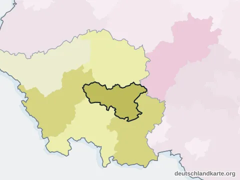 Vorschau: Nachbarkreiskarte vom Landkreis Neunkirchen