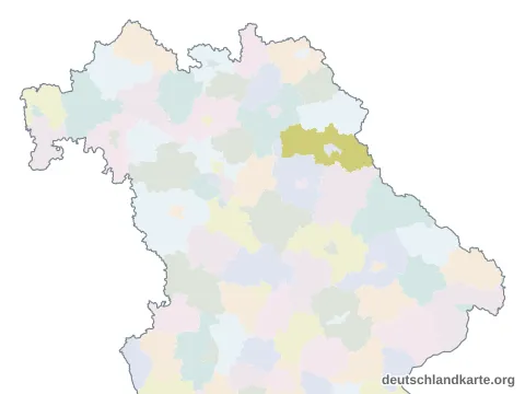 Vorschau: Karte im Bundesland vom Landkreis Neustadt a.d.Waldnaab