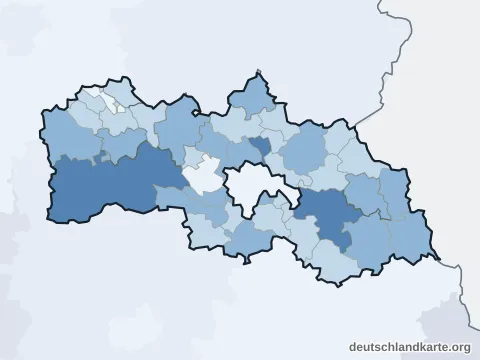 Vorschau: Einwohnerkarte vom Landkreis Neustadt a.d.Waldnaab