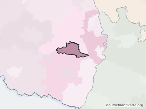 Vorschau: Nachbarkreiskarte von der kreisfreien Stadt Neustadt an der Weinstraße