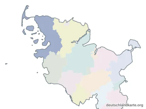 Vorschau: Karte im Bundesland vom Kreis Nordfriesland