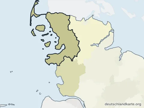 Vorschau: Nachbarkreiskarte vom Kreis Nordfriesland