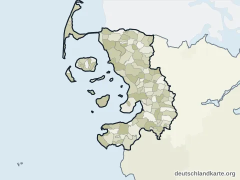 Vorschau: Ortskarte vom Kreis Nordfriesland