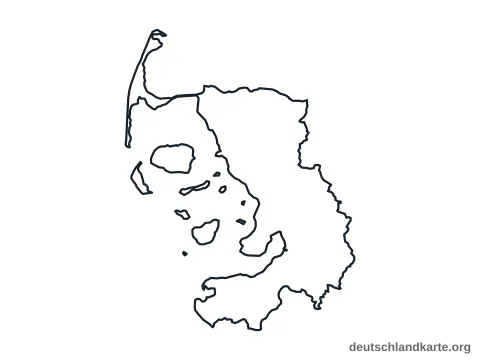 Vorschau: Umrisskarte vom Kreis Nordfriesland